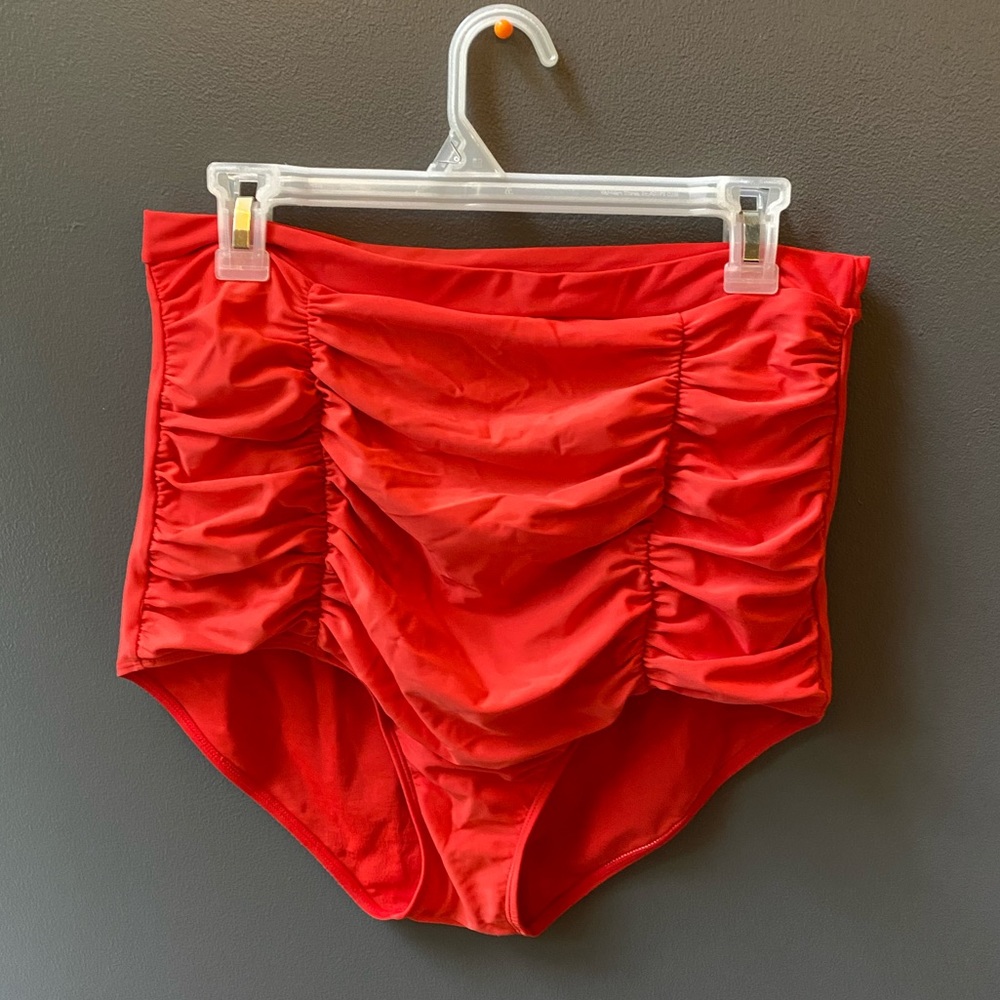 Ruched High Waisted Bikini Bottoms
